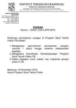 Teknik Fisika ITB - Institut Teknologi Bandung