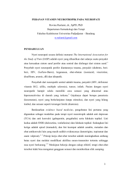 1 PERANAN VITAMIN NEUROTROPIK PADA NEUROPATI Rovina