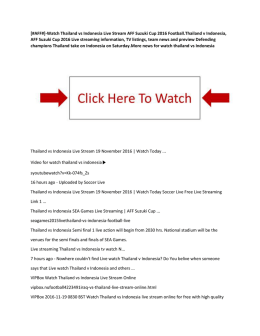 Thailand vs Indonesia Live Stream