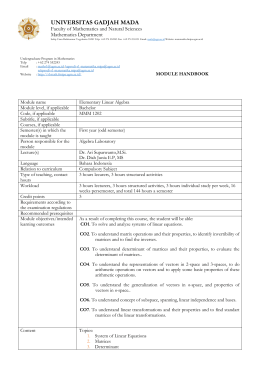 module handbook - S1 MATEMATIKA FMIPA UGM