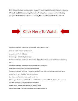 Thailand vs Indonesia Live Stream