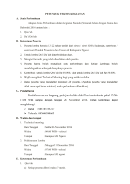 Petunjuk Teknis Kegiatan "SIANIDA"