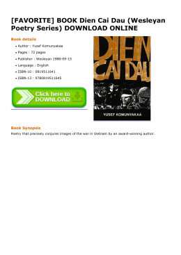 BOOK Dien Cai Dau (Wesleyan Poetry Series) DOWNLOAD