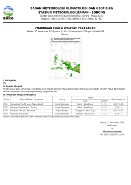 Prakiraan Cuaca Wilayah Pelayanan