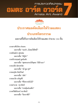 ประกาศผลคัดเลือกให้ร่วมแสดง ประเภทจิตรกรรม