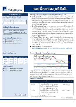 18 พฤศจิกายน 2559 ตลาดหุ  นวันนี้: เฟดส  งสัญญาณการป