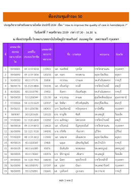 ห้องประชุม 50 รายละเอียด คลิ๊ก - โรงพยาบาลสถาบันโรคไตภูมิราชนครินทร์