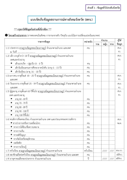 ๒. แบบจัดเก็บข้อมูลสถานการณ์ทางสังคมจังหวัด (สคจ.)