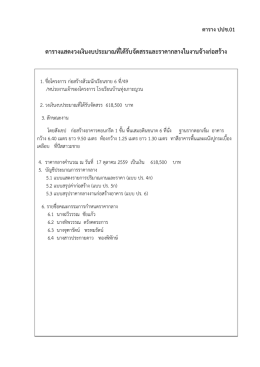 ตาราง ปปช.01 ตารางแสดงวงเงินงบประมาณที่ได้รับจัดสรรและราคากลางใน