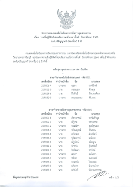 Page 1 ประกาศคณะเทคโนโลยีและการจัดการอุตสาหกรรม เรือง รายชื่อผู้มี