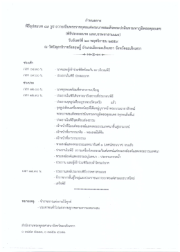Page 1 กำหนดการ พิธีอุปสมบท ๘๙ รูป ถวายเป็นพระราชกุศลแด่พระบาท