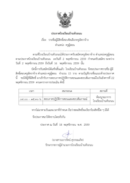 ประกาศโรงเรียนบ้านหัวถนน เรื่อง รายชื่อผู้ม