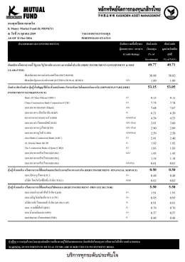 รายงานสถานะการลงทุนรายเดือน