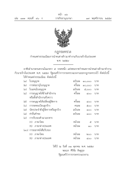 กฎกระทรวง - ราชกิจจานุเบกษา