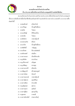 ประกาศ สมาคมกีฬาเทควันโดแห่งประเทศไทย เรื่อง ประกาศรายชื่อนักกีฬา