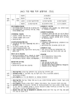 NCS 기반 채용 직무 설명자료 : 전산