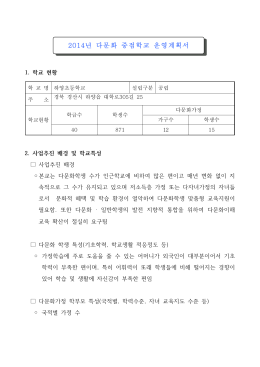 2014년 중점학교 사업계획서