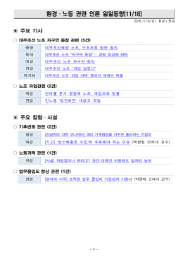 161118 환경노동 언론일일동향