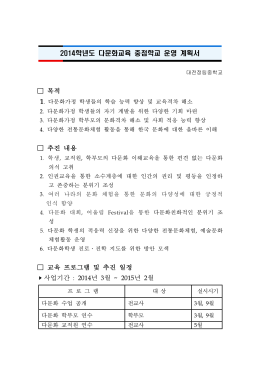 2014년 중점학교 사업계획서