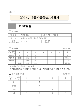 서식 1 - 중앙다문화교육센터
