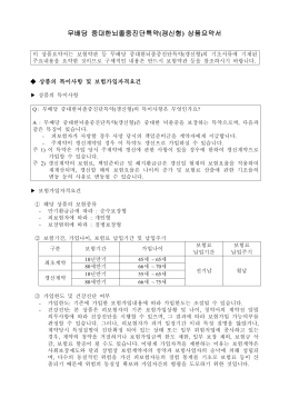 무배당 중대한뇌졸중진단특약 (갱신형) 상품요약서