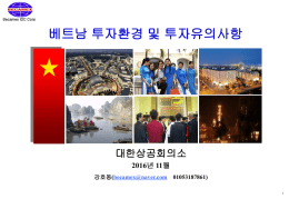 베트남 투자환경 및 투자유의사항