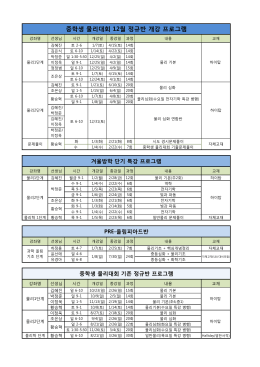 중학생 물리대회 12월 정규반 개강 프로그램