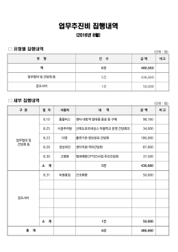 업무추진비 집행내역