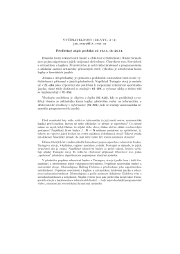 VYČÍSLITELNOST (MI-VYC, 2+2)  Předběžný
