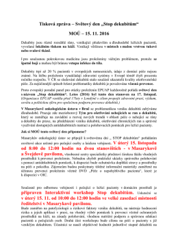 Tisková zpráva – Světový den „Stop dekubitům“