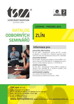 katalog odborných seminářů