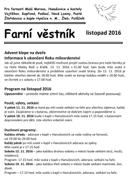 Farn&iacute; zpravodaj listopad 2016