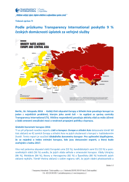 Tisková zpráva TI - Transparency International