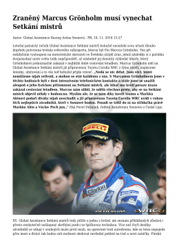 Zraněný Marcus Grönholm musí vynechat Setkání mistrů