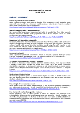 Newsletter města Krnova 14. 11. 2016