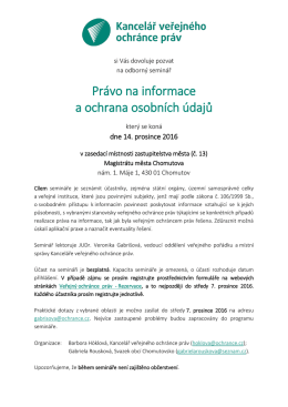 Právo na informace a ochrana osobních údajů
