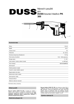 Návod k použití pro DUSS bourací kladivo PK 300 - Profi