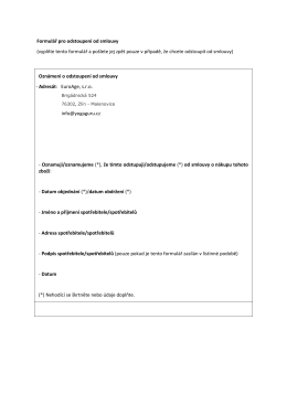 Formul&aacute;ř pro odstoupen&iacute; od smlouvy