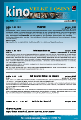 Program Kina Velké Losiny 12/2016