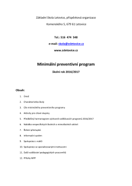 Minim&aacute;ln&iacute; preventivn&iacute; program