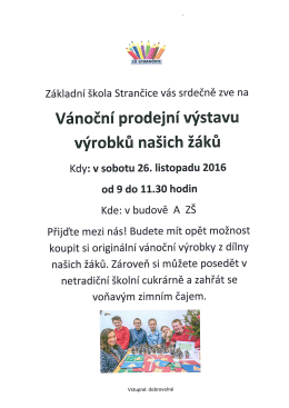 Z&Scaron; Strančice - V&aacute;nočn&iacute; prodejn&iacute; v&yacute;stava