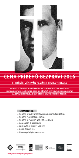 CENA PŘÍBĚHŮ BEZPRÁVÍ 2016