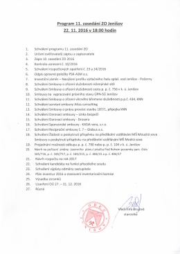 Program 11. zasedání ZO