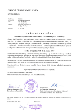 Veřejná vyhláška - Oznámení o projednávání návrhu