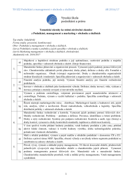 TO SZZ Podnikání a management v obchodu a službách AR 2016