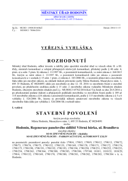 Veřejná vyhláška rozhodnutí stavebního povolení