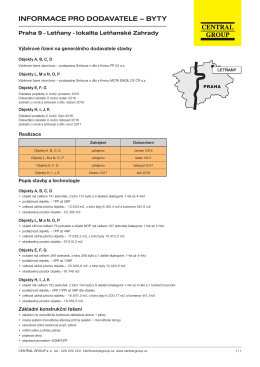 informace pro dodavatele – byty
