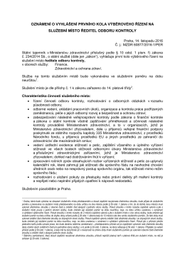 Ř KON vol. 2, 1. kolo - Ministerstvo zdravotnictv&iacute;