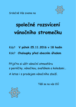 společné rozsvícení vánočního stromečku