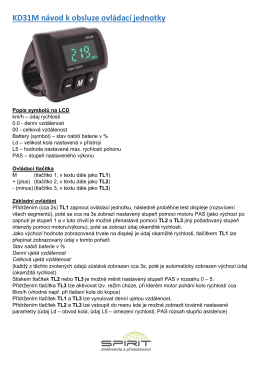 KD31M návod k obsluze ovládací jednotky